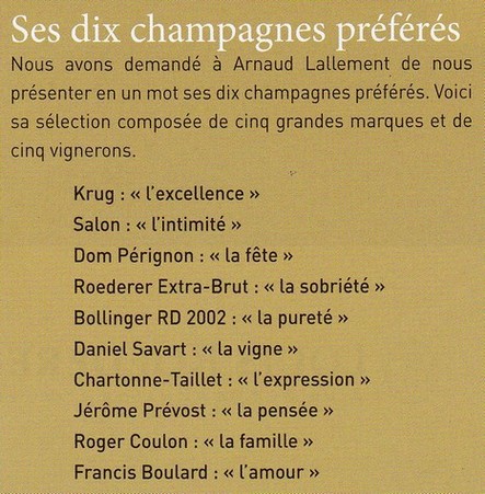 Les 10 champagnes préférés d'Arnaud Lallement - Restaurant L'Assiette Champenoise - Champagne Francis Boulard